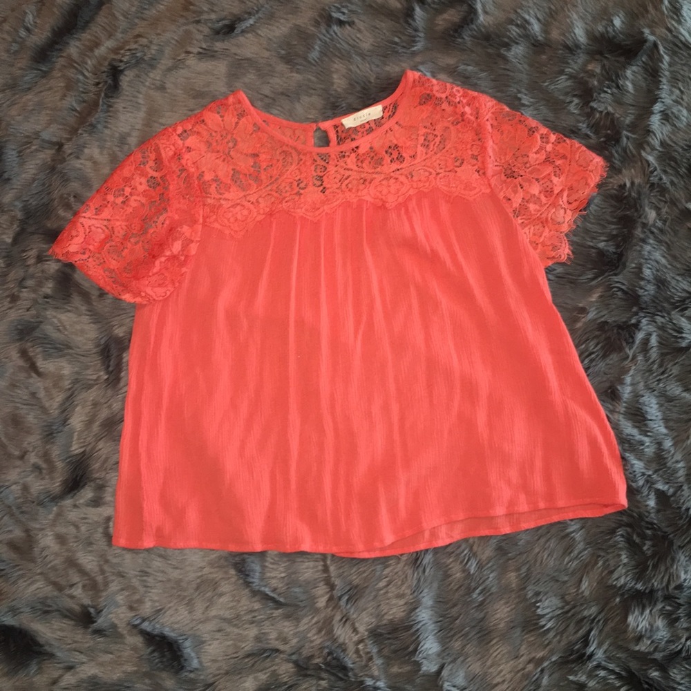 Orange lacy crop top